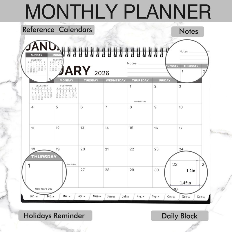 2026-2030 Monthly Planner - 5 Year Planner/Calendar 2026-2030, Jan 2026