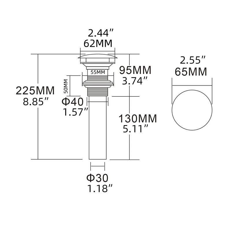 Tecmolog Bathroom Faucet Vessel Sink Drain Brass Pop Up Drain