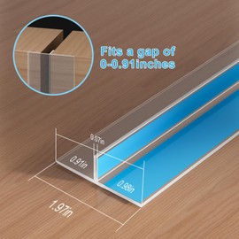 Greymond Silicone Door Draft Stopper - T-Shaped Weather Stripping for Doors & Windows, Self-Adhesive Gap Seal (1.97in x 10ft, Clear)