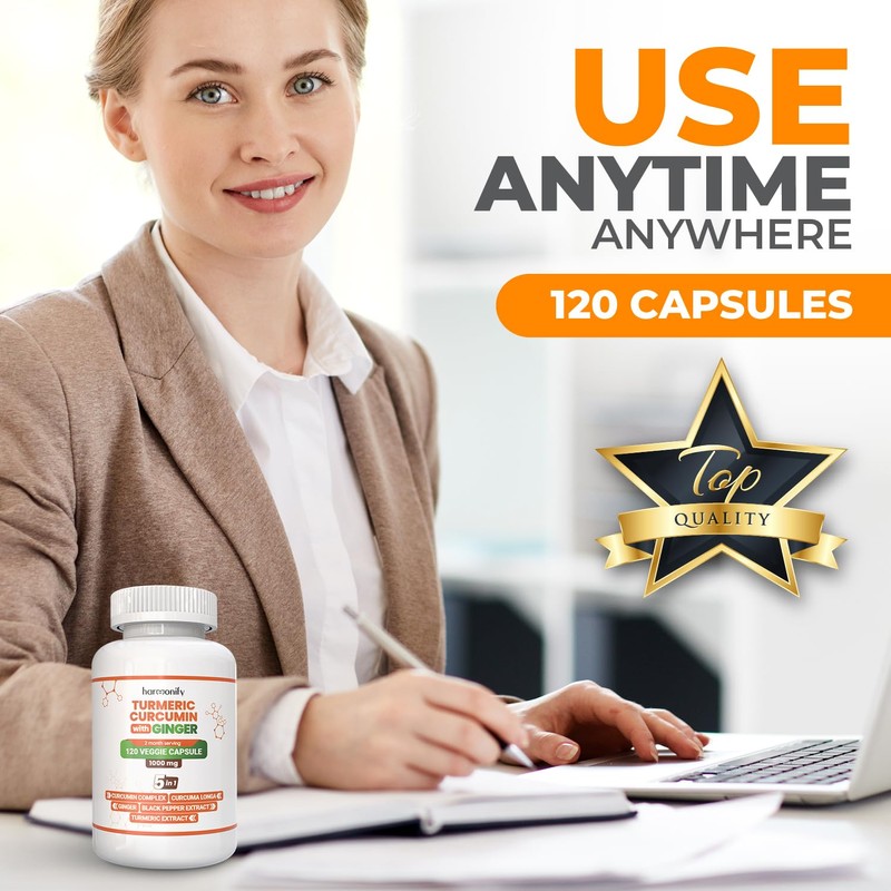 HARMONIFY Turmeric Curcumin Supplement with Ginger, Ceylon Cinnamon and Black