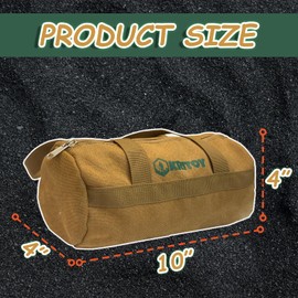 10-Inch Tent Stakes Bag, Canvas Tool Bag, Tactical Bag, Gear Bag, Range Bag, EDC Bag,Tool Bag for Cars, Multi-Purpose Work Bag for Mechanics, Electrician, Carpenters, Builders,Plumbers 10"X 4"X 4"