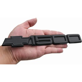 1Pc Bowtie 1500 Door Moulding Emblems 1500 3D Badge Nameplate Sticker Decal Fit for 88-98 Silverado Suburban Tahoe Blazer (Black)