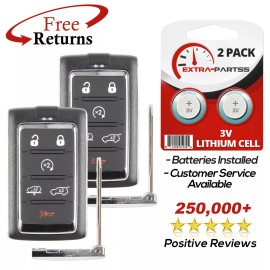 Extra-Partss 2 Remote Keyless Entry Fob Uncut Key Insert Replacement For Jeep 6b (M3NWXF0B1)