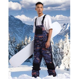 BSASB Womens Mens Snowboard Bibs Ski Pants snowboarding Overalls Waterproof Windproof Adjustable Straps Winter Sport