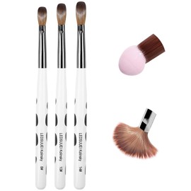 LEDSUUEI Kolinsky High Quality Acrylic Brush for Nails, Specially Designed for Acrylic Powder, Acrylic Nail Brush for Acrylic Nails, Brush for Acrylic Powder, Nail Art Brush for Gel Nails, Size 8/10/14, Pack of 3