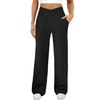 DLOODA Womens Wide Leg Yoga Pants Crossover Work Dress Pants