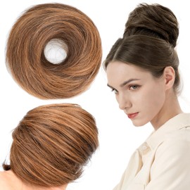 BOBIYA Messy Buns Hair Pieces Hair Scrunchies for Women Synthetic Ponytail Bun Extensions (Dark Golden Blonde)
