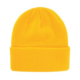 axy Children's Winter Beanie Knitted Hat with Wide Brim for Boys and Girls from 1-6 Years, Children's Hat Boys Toddler, yellow