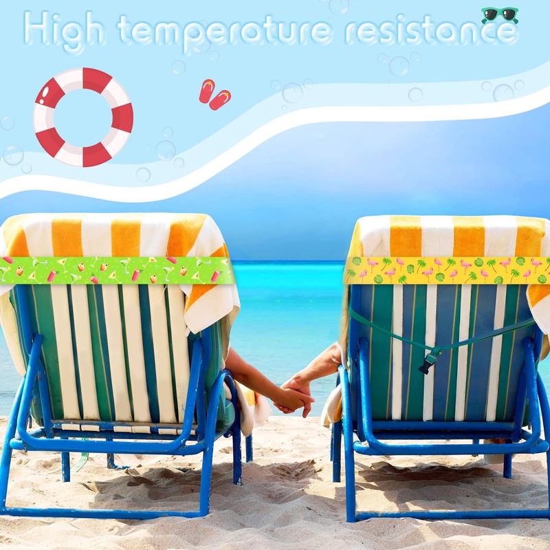 8 Pack Towel Bands for Beach Chairs Cruise Towel Clips