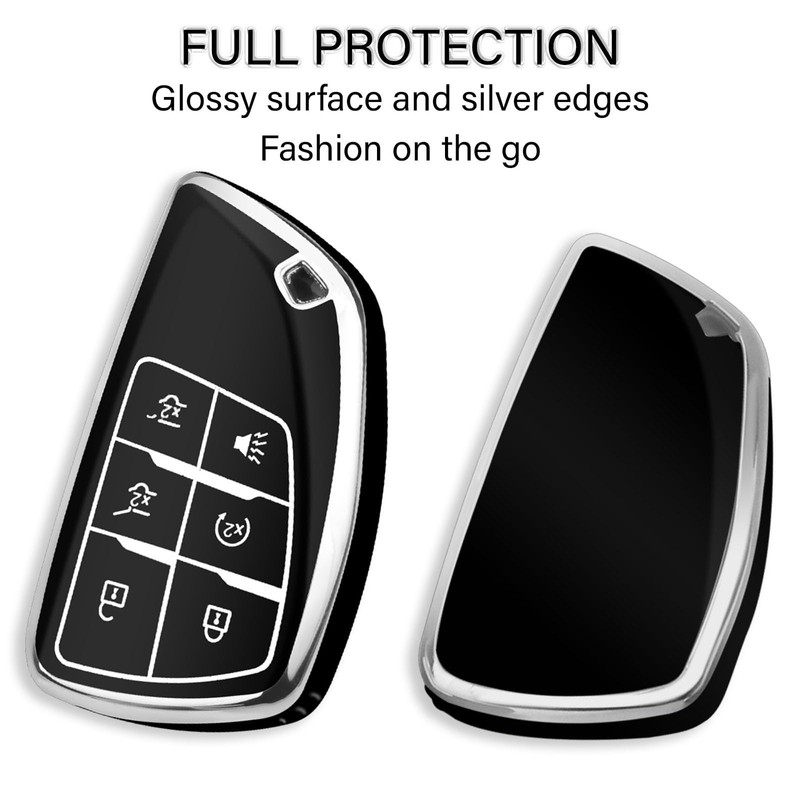QBUC for Chevy Key Fob Cover with Keychain Soft TPU