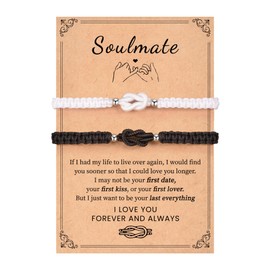 PZXHRY Couples Bracelets for Soulmate Matching Bracelets For Couple Soulmate Anniversary for Him and Her Girlfriend Boyfriend Husband Wife Long Distance Relationship Gifts Birthday Christmas