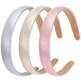 NARUNING 3 Pcs Glitter Headbands, Sparkly Headband Plastic Hair Hoop Glitter Hairbands Hair Accessories for Women and Girls, Width 2.3cm/0.9inch (3 Pack-A, One Size)