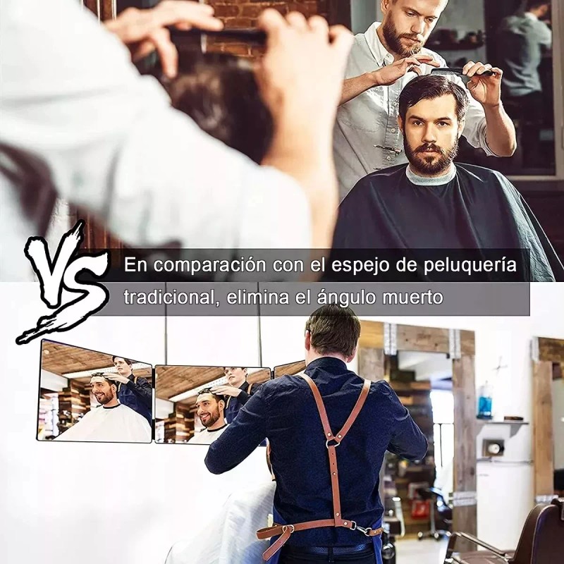 ROMERADOS Espejo Tríptico 360 Grados Para Corte De Pelo Estilo