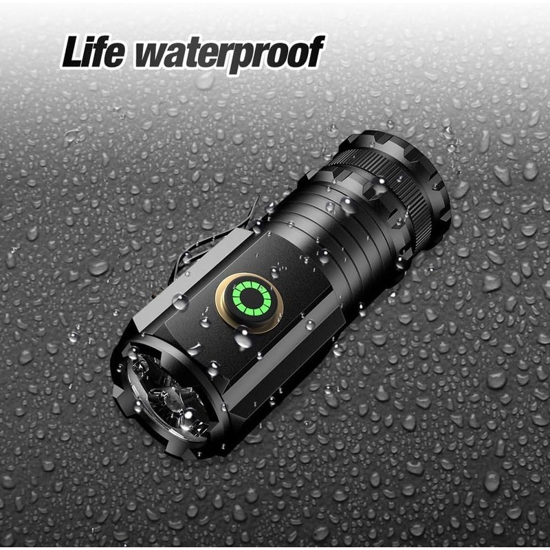 Mini Linterna Flash Súper Potente, Clip De Bolígrafo Multifunción Con