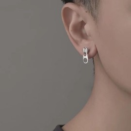 Zipper Pull Earrings for Men & Women – Minimalist Luxury Studs, Unique Silver Zipper Head Design, Hypoallergenic Copper Earrings, Edgy Unisex Jewelry, Lightweight Trendy Accessories ER102