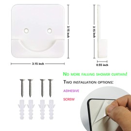 Asoleo Shower Curtain Rod Holder for Wall,Two Modes of Non-Destructive Installation and Perforated Installation of Bathroom Super Glue Shower Rod Support Base (Black)