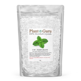 Menthol Crystals 1 lb. Bulk Mentha Arvensis 100% Pure Natural USP Food Grade - Great For Cosmetics, Salves, Balms, Creams and Soap Making.