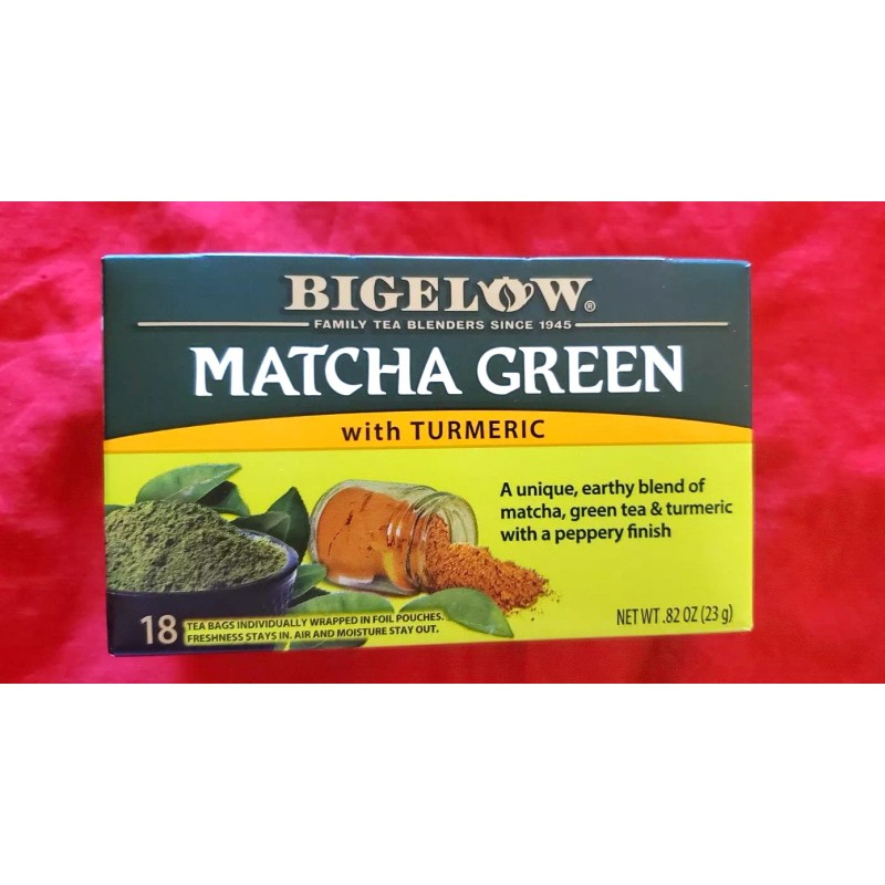 BIGELOW 2 PACK BIGELOW MATCHA GREEN WITH TURMERIC (18 BAGS