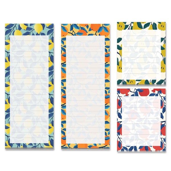 Magnetic Notepads for Refrigerator, 4-Pack Grocery List Magnet Pad for
