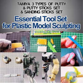 Epoxy Sculpting Putty (Quick Hardening Type) 87051・(High Density Type) 87052＆ Basic Type Putty 87053 & Putty Sticks Set & Sanding Sticks Set #120・#240・#600・#800・#1000