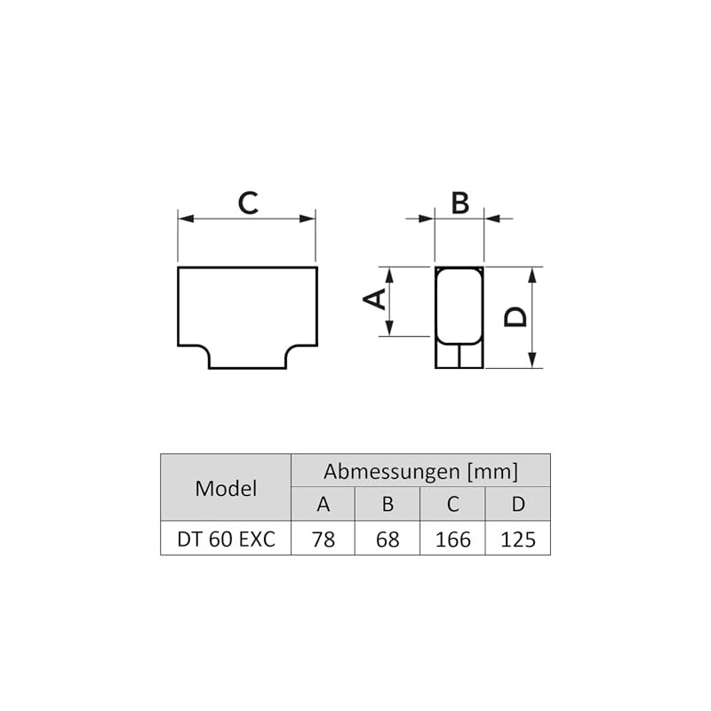 T-Verbinder für Kanal TB 72 EXC aus dem Kanalsystem 72