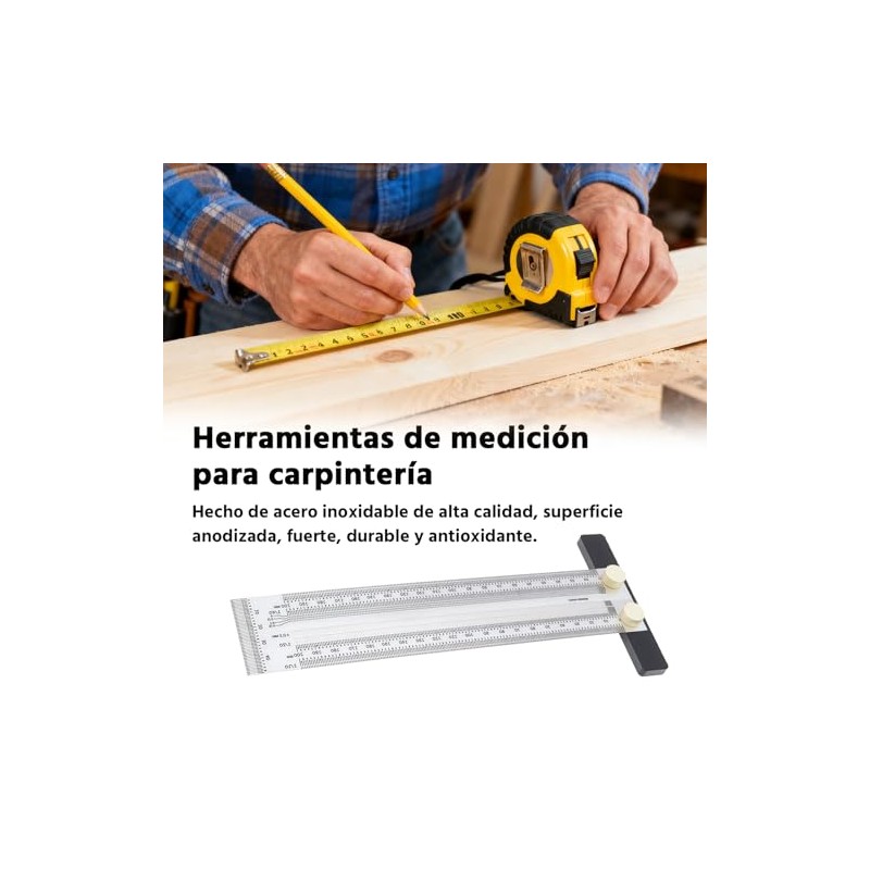 Reglas t de marcado de carpintería de ultra precisión set,