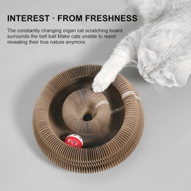 Magic Organ Cat Toy,Cat Scratcher for Grinding ClawCardboard Cat Toys,Interactive Scratch Pad Cat Toy with Toy Ball