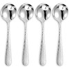 KEAWELL Premium 4-Piece Louise Hammered Spoons Set, 18/10 Stainless Steel,