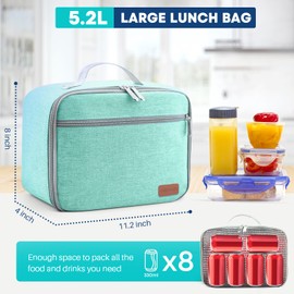 EASYFUN Lunch Box for Women Adults Men Insulated Lunch Bag，Reusable Lunchbox Tote Bags with High Capacity，Leakproof Lunch Pail bag Cooler Food Lunch Containers for Work/Travel/Office/Outdoor