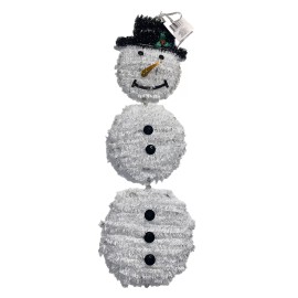Unbranded Snowman w/Top Hat Tinsel Tiered Hanging Wall Or Door Decoration 7" X 20" Long