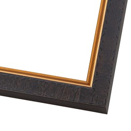 A3 11.7x16.5 Frame Brown Walnut & Gold Trim Solid Wood Chaps Picture Frame | 1.25 Inch Moulding Width | 0.44 Inch Deep | Includes Shatter Resistant Acrylic Plexiglass, Foamboard Backing and Hanging