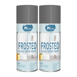 Frosted Glass Spray Paint Grey 450ml, 2 Cans, 15.2 OZ Per Can, Grey Spray Paint for Window, Shower Door and Craft, Protect Privacy for Home Bathroom Kitchen and Office