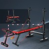 Foldable Weight Bench Adjustable w/Squat Barbell Rack and Removable Foot