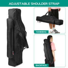 doorslay Fishing Rod Case Three Layers Fishing Rod Bag Oxford Portable Folding Fishing Pole Bag Outdoor Waterproof Tackle Storage Travel Bags Carry Organizer for Fishing Camping Hiking