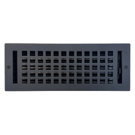 Empire Register Co, Ceiling & Wall Vent Cover - 4x12 inch, Square Design, Textured Black Finish, Metal Damper Attached, Measure Wall Hole Dimensions (not for Floor use)