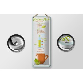 Femer Blechschild Rezept Moscow Mule Cocktail Recipe 10x27cm Dekoration