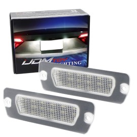 iJDMTOY OEM-Fit White 18-SMD Full LED License Plate Light Assembly Compatible With Maserati 4200 GT Coupe/Spyder, GranTurismo, Replace OEM Incandescent Lamps