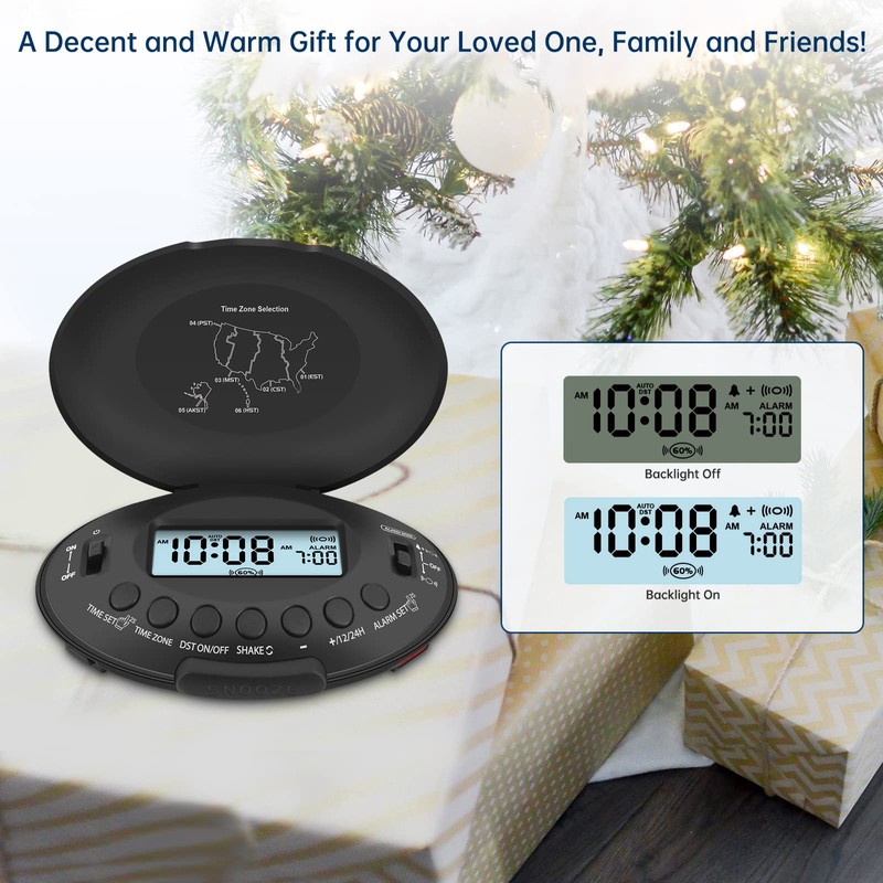 DreamSky Vibrating Alarm Clock for Heavy Sleepers - Auto Set