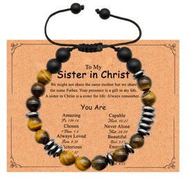 Dczosily I Love You Morse Code Bracelets Gifts for Women,Birthday Gift for Women,Friendship Bracelets,Bestie Bracelets, Unique Gift for Friends Bestie Sister Daughter Mom Niece on Birthday Christmas Stocking Stuffers for Woman (i love u 8mm-Sister in Chr