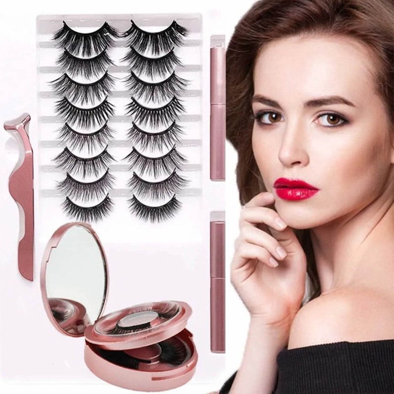 8 Pairs Magnetism Lashes Eyeliner Set Realistic Strong Hold Reusable