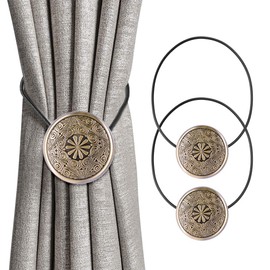 INHDBOX Magnetic Curtain Tiebacks, European Retro Curtain Clips Rope Back Curtain Holder Buckles Curtain Tie Curtain Holder 2 Pieces for Home Office Decoration
