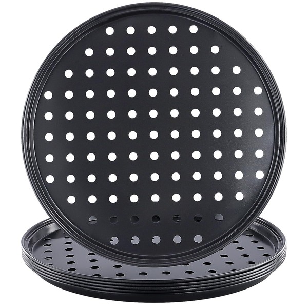 HONYUET 6 PCS 10 Inch Non Stick Pizza Tray with