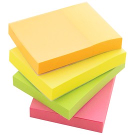BAZIC Sticky Notes 1.5x2 Neon Color Post Stickies, Self Stick Note, Colorful Adhesive Memo Pads, Recyclable (280 Sheets/Pack), 1-Pack
