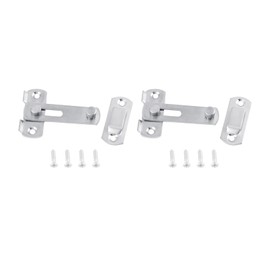 Cerradura de pestillo de acero inoxidable, cierre de puerta corredera tipo A para ventana, gabinete, accesorios de habitación, 2.7 x 1.9 pulgadas (2pcs)