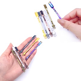 JZK 6X Mini Snuff Spoons, Miniature Shovel Scoop for Powder, Tiny Metal Spoon for Spices, Little herb Scoops, Small Spoon Pendant for DIY Keychain/Necklace