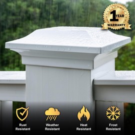 Classy Caps White Aluminum Deck & Fence Post Cap Fits Actual 4"x4", 3.5"x3.5", or 3.25"x3.25"” Post