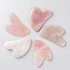 Rose Quartz Heart Gua Sha Facial Lymphatic Meridian Massage Tool Heart Gua Sha 2ea
