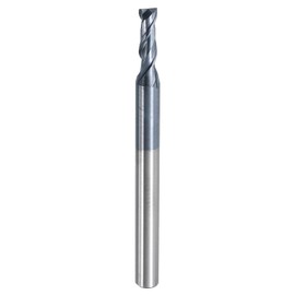 sourcing map Carbide Square End Mill, 3/32" Dia AlTiN BN Coated 2 Flutes Milling Bit Cutter, for Hardened Steel Cast iron Alloy Metal, 1/8" Shank 9/32" Cut Length 1-1/2" Long HRC50
