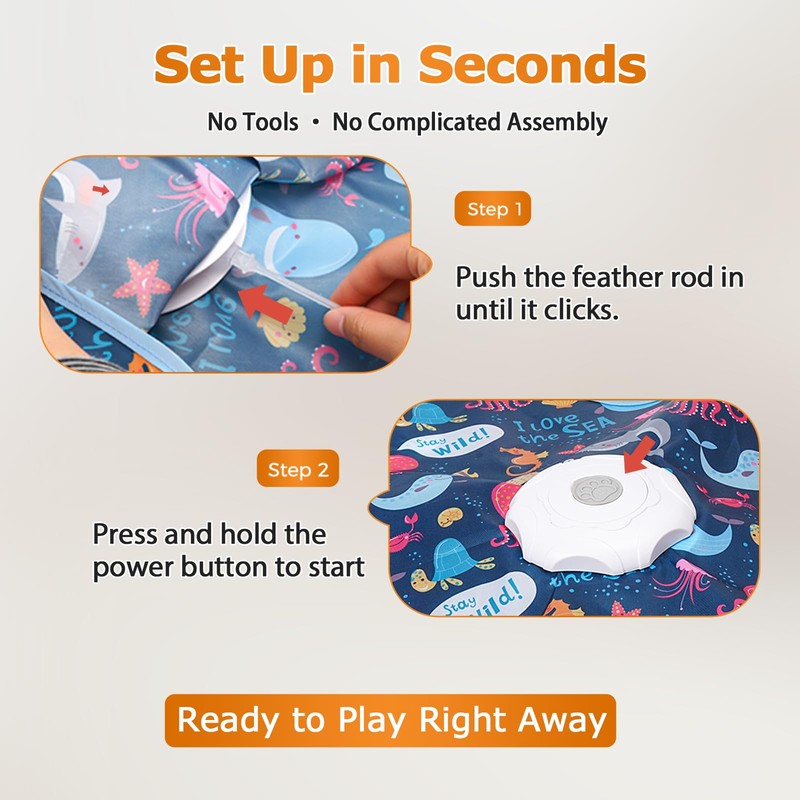 tikibest Interactive Cat Toy, Cat Toys Interactive with Touch Activation,