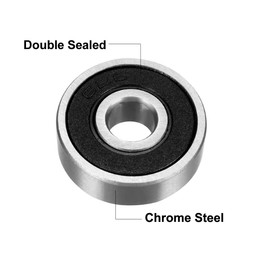 sourcing map 626-2RS Deep Groove Ball Bearing Double Sealed 180026, 6mm x 19mm x 6mm Chrome Steel Bearings (Pack of 1)
